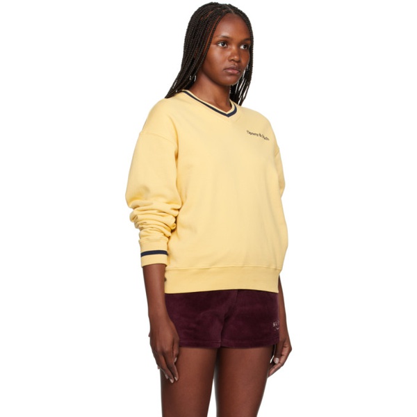  스포티 앤 리치 Sporty & Rich Yellow New Serif Sweatshirt 231446F100005