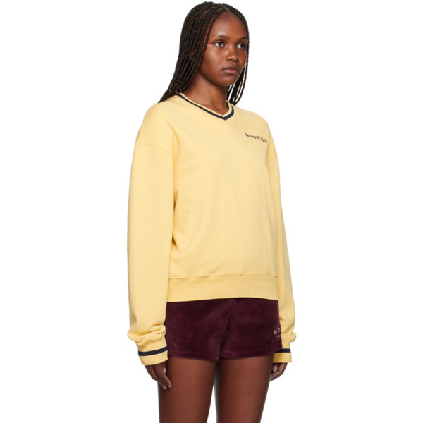  스포티 앤 리치 Sporty & Rich Yellow New Serif Sweatshirt 231446F100005