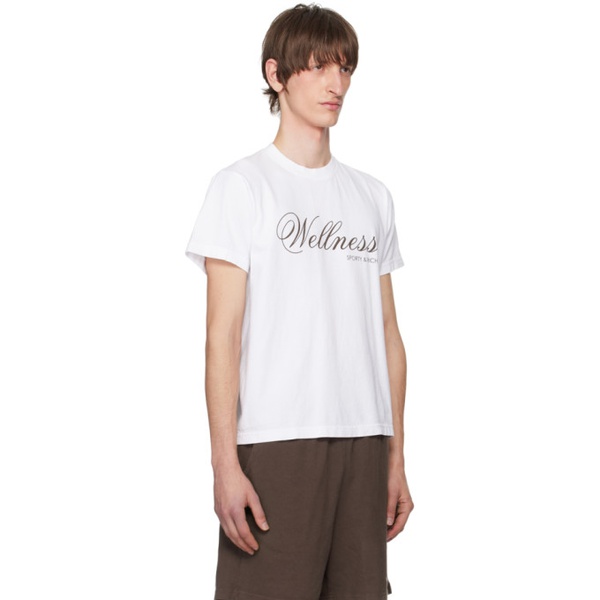  스포티 앤 리치 Sporty & Rich White Carlyle T-Shirt 241446M213008