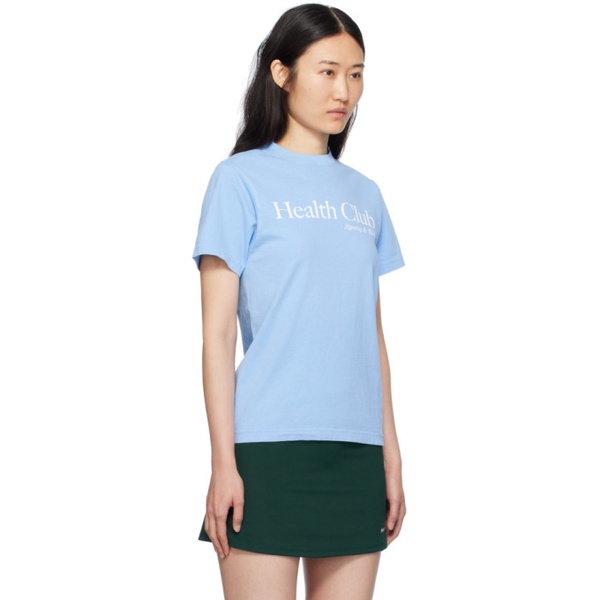  스포티 앤 리치 Sporty & Rich Blue Health Club T-Shirt 241446F110008