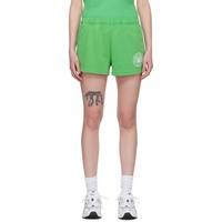 스포티 앤 리치 Sporty & Rich Green Connecticut Crest Shorts 232446F088017