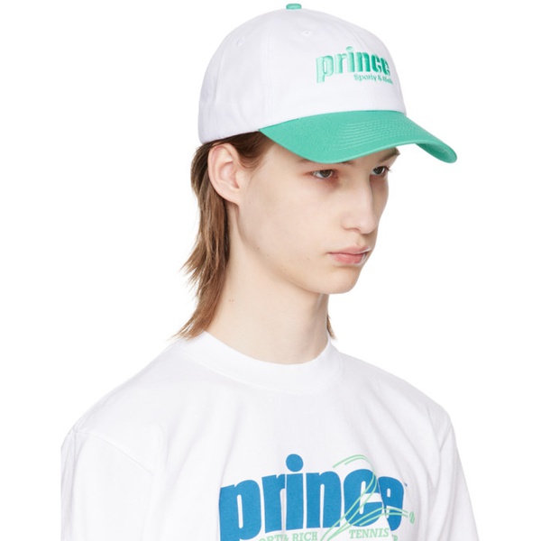  스포티 앤 리치 Sporty & Rich White & Green Prince Sporty Cap 241446M139013