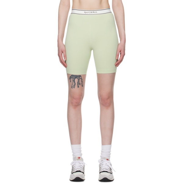  스포티 앤 리치 Sporty & Rich Green Serif Shorts 242446F541000