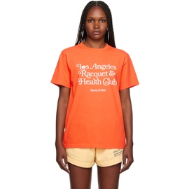 스포티 앤 리치 Sporty & Rich Orange Los Angeles Racquet Club T-Shirt 231446F110034