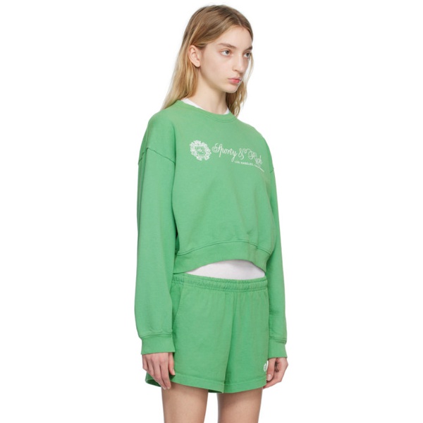  스포티 앤 리치 Sporty & Rich Green Regal Cropped Sweatshirt 231446F098038