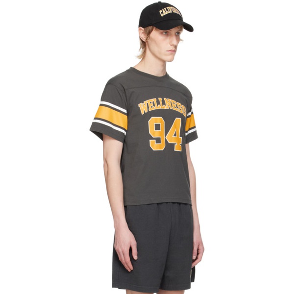  스포티 앤 리치 Sporty & Rich Gray & Orange Wellness 94 Rugby T-Shirt 241446M213019