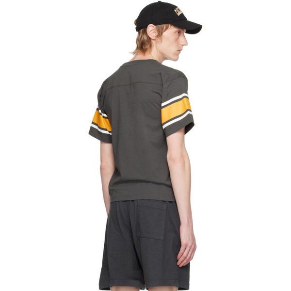  스포티 앤 리치 Sporty & Rich Gray & Orange Wellness 94 Rugby T-Shirt 241446M213019