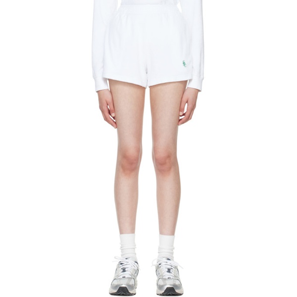  스포티 앤 리치 Sporty & Rich White Cotton Shorts 221446F088089