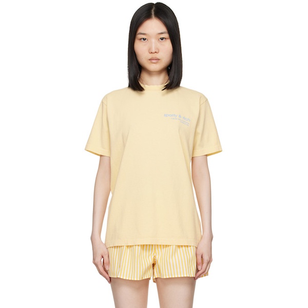  스포티 앤 리치 Sporty & Rich Yellow USA Health Club T-Shirt 242446F110007