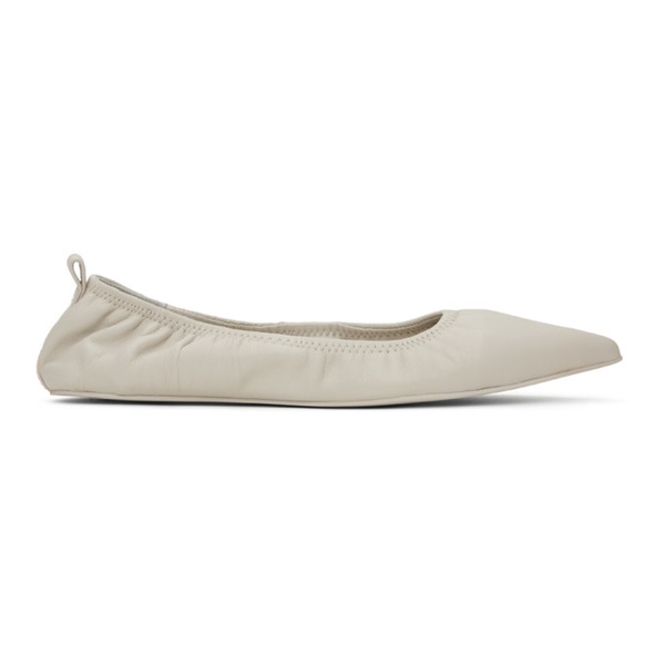  St. Agni White Pointed Toe Ballerina Flats 241193F118000