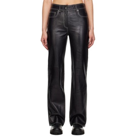 스탠드 스튜디오 Stand Studio Black Sandy Leather Pants 232321F084001