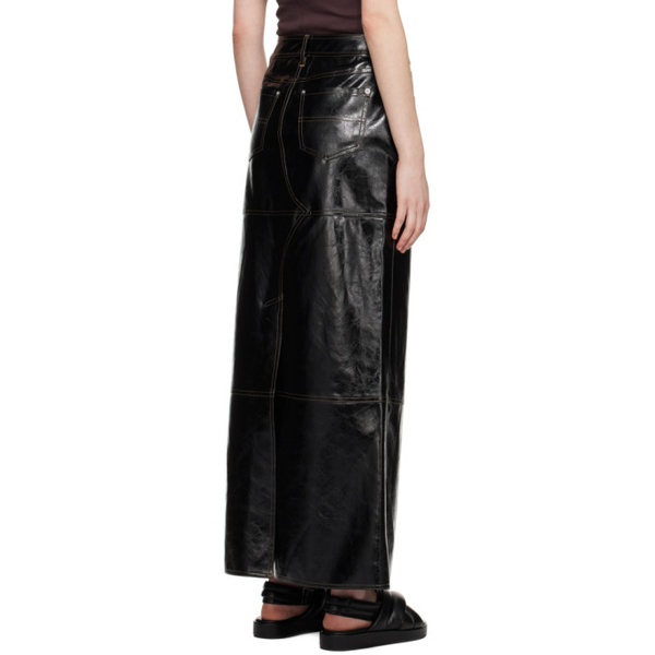  스탠드 스튜디오 Stand Studio Black Francie Faux-Leather Maxi Skirt 241321F093000