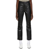 스탠드 스튜디오 Stand Studio Black Leather Avery Cropped Trousers 212321F084003