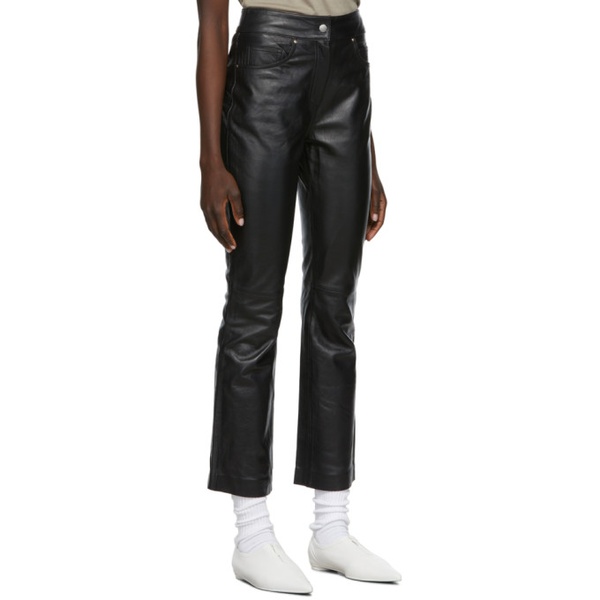  스탠드 스튜디오 Stand Studio Black Leather Avery Cropped Trousers 212321F084003