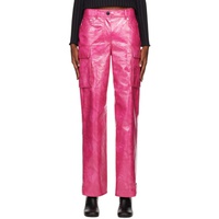 스탠드 스튜디오 Stand Studio Pink Ada Faux-Leather Trousers 231321F087000