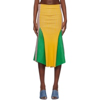 Stanley Raffington SSENSE Exclusive Green & Yellow Midi Skirt 241151F092001