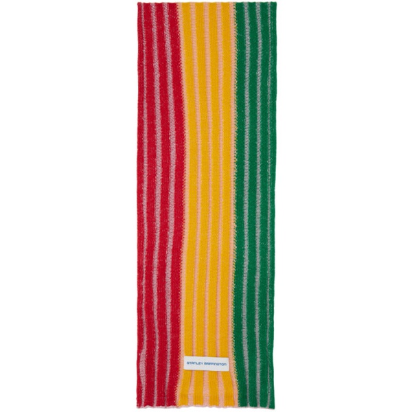  Stanley Raffington SSENSE Exclusive Multicolor Plated Ribbed Scarf 241151F028000