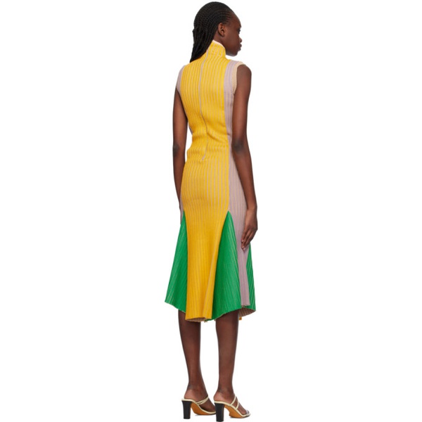  Stanley Raffington SSENSE Exclusive Green & Yellow Midi Dress 241151F054000