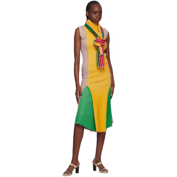  Stanley Raffington SSENSE Exclusive Green & Yellow Midi Dress 241151F054000