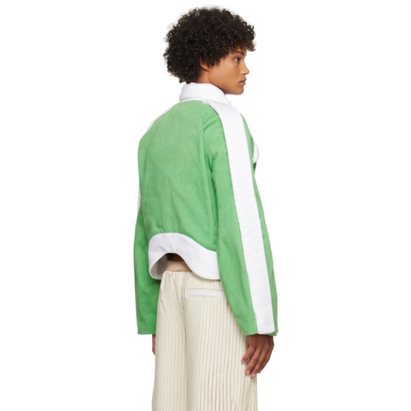 Stanley Raffington SSENSE Exclusive Green & White Denim Jacket 241151M177000
