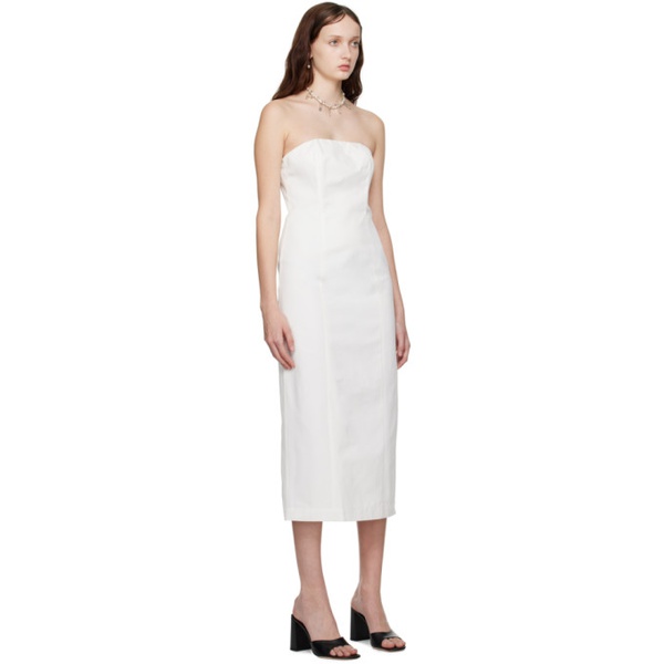  스타우드 Staud White Daniela Midi Dress 231386F054025
