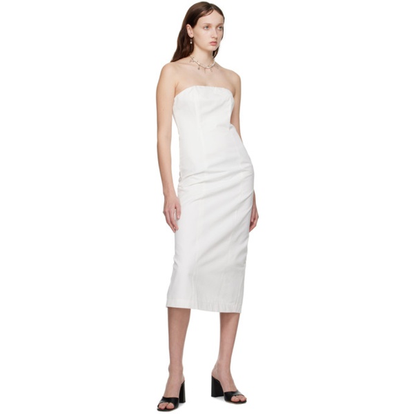  스타우드 Staud White Daniela Midi Dress 231386F054025