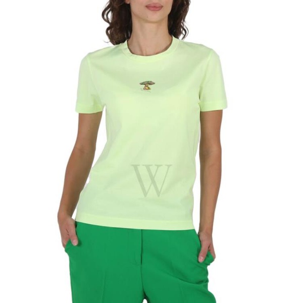 스텔라 맥카트니 스텔라 맥카트니 Stella McCartney Ladies Washed Neon Yellow Mushroom Embroidery T-shirt 600422 3SPW51-7212