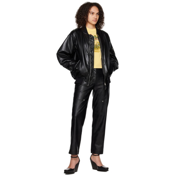 스텔라 맥카트니 스텔라 맥카트니 Stella McCartney Black Kick Flare Faux-Leather Trousers 231471F087000