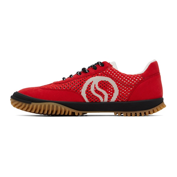 스텔라 맥카트니 스텔라 맥카트니 Stella McCartney Red S-Wave Sport Mesh Paneled Sneakers 242471F128000