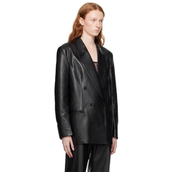 스텔라 맥카트니 스텔라 맥카트니 Stella McCartney Black Oversized Faux-Leather Blazer 232471F057004