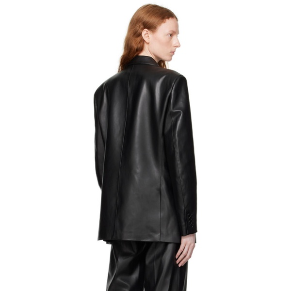 스텔라 맥카트니 스텔라 맥카트니 Stella McCartney Black Oversized Faux-Leather Blazer 232471F057004