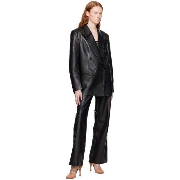 스텔라 맥카트니 스텔라 맥카트니 Stella McCartney Black Oversized Faux-Leather Blazer 232471F057004