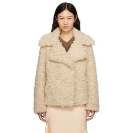 스텔라 맥카트니 Stella McCartney Beige Teddy Faux-Shearling Jacket 232471F063001