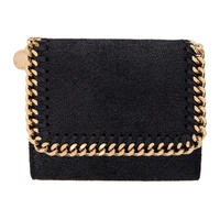 스텔라 맥카트니 Stella McCartney Black Falabella Small Flap Wallet 242471F040002