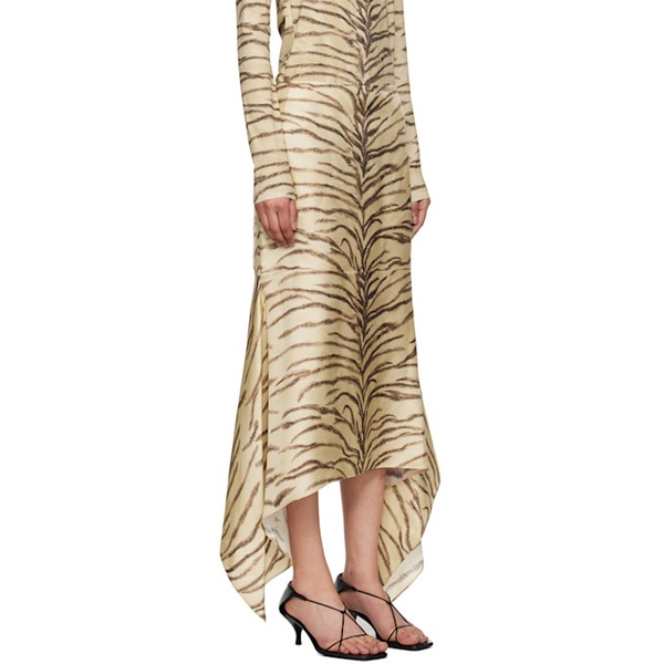스텔라 맥카트니 스텔라 맥카트니 Stella McCartney Beige Tiger Print Midi Skirt 242471F092002