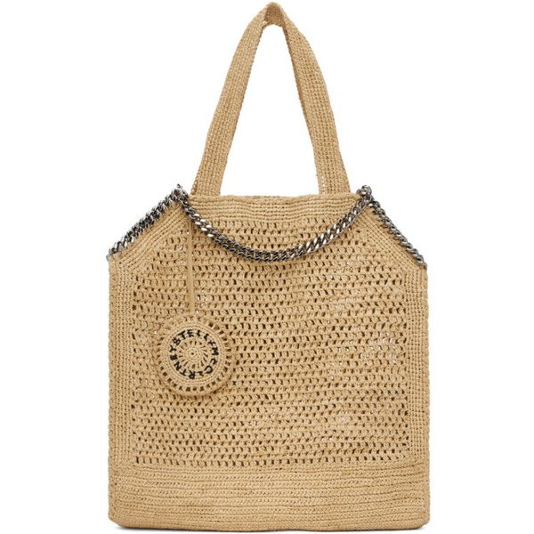 스텔라 맥카트니 스텔라 맥카트니 Stella McCartney Beige Small Eco Crochet Raffia Tote 242471F049010