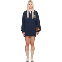 스텔라 맥카트니 Stella McCartney Navy Cat-Embroidered Sweatshirt Minidress 242471F052001