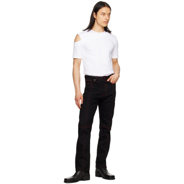  Steven Passaro Black Contrast Stitched Jeans 232662M186001