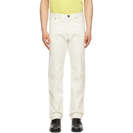 Steven Passaro White Contrast Stitched Jeans 232662M186002