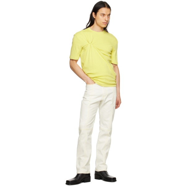  Steven Passaro White Contrast Stitched Jeans 232662M186002