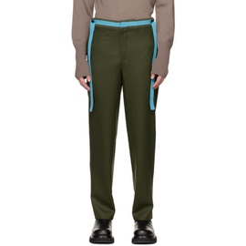 Steven Passaro SSENSE Exclusive Green Tailored Trousers 222662M191006