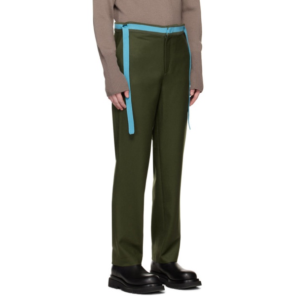  Steven Passaro SSENSE Exclusive Green Tailored Trousers 222662M191006