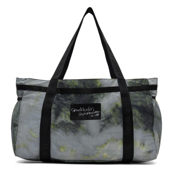  스톡홀름(서프보드)클럽 Stockholm (Surfboard) Club Blue & Green Ripstop Beach Tote 241137M172000