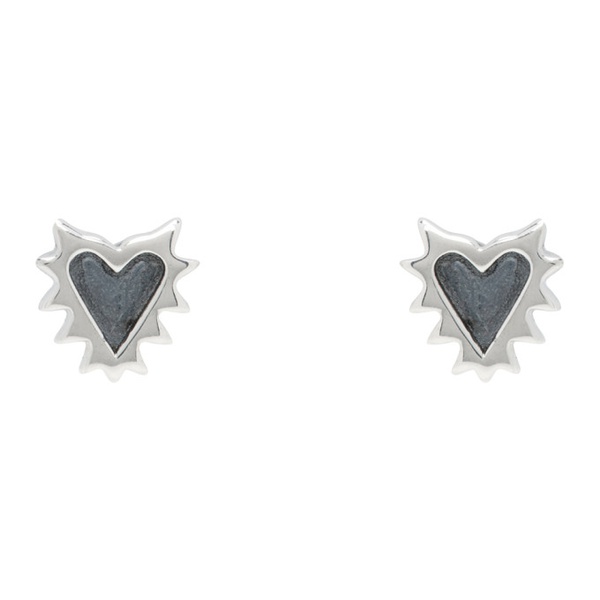  스톨렌 걸프렌드 클럽 Stolen Girlfriends Club Silver Micro Siked Heart Earrings 241068M144003