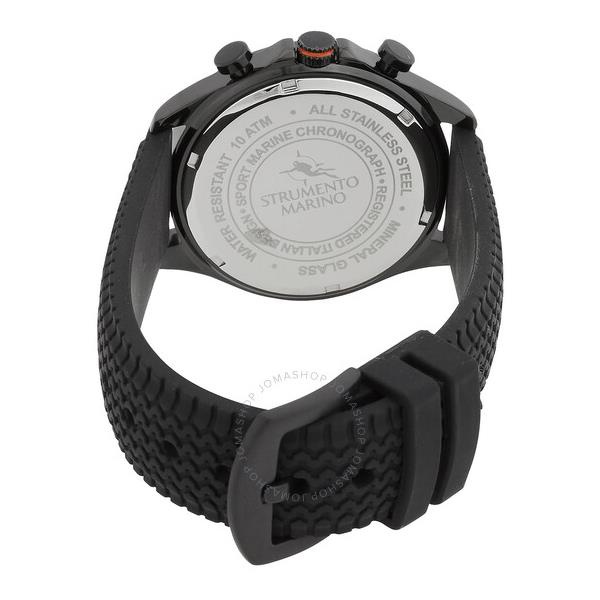  Strumento Marino Sport Marine Chronograph Silicon Quartz Black Dial Mens Watch SM123S/BK/NR/AR