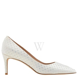 Stuart Weitzman Ladies White Forever Crystal 75 Pumps SW Forever Crystal 75 PUMP SAY