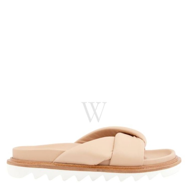  Studio Amelia Ladies Beige Crossover Strap Leather Sandals, Brand Size 35 F108 Beige