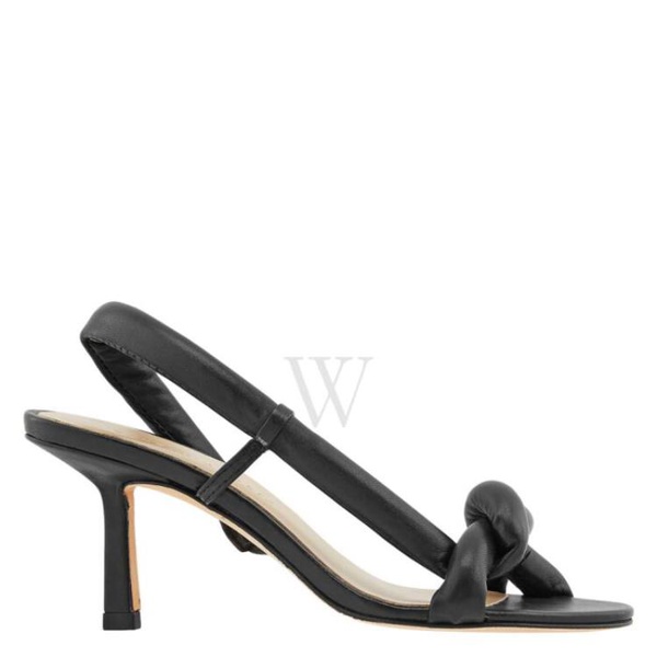  Studio Amelia Ladies Black Tubular Pretzel Heeled Sandals, Brand Size 35 ( US Size 5 ) F101 Black