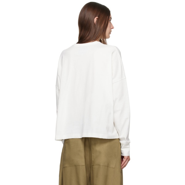  스튜디오 니콜슨 Studio Nicholson White Javelin Long Sleeve T-Shirt 232608F110008