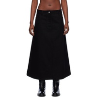 스튜디오 니콜슨 Studio Nicholson Black A-Line Denim Maxi Skirt 241608F093002